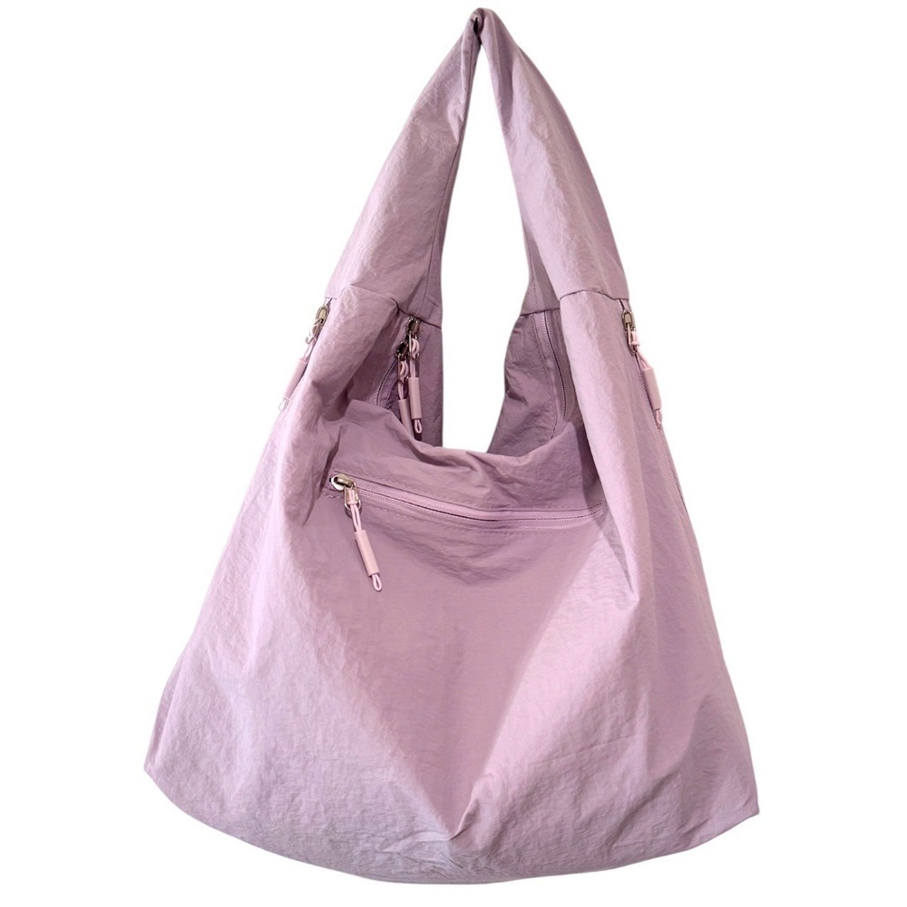 Adorable light pinkish lavender slouchy crescent shoulder bag - large capacity - Picture 4 of 8